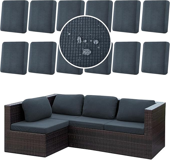12Pcs Stretch Couch Cushion Covers, Water Resistant Outdoor Sofa Cuhsion Cover by CALBODE