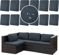 12Pcs Stretch Couch Cushion Covers, Water Resistant Outdoor Sofa Cuhsion Cover by CALBODE