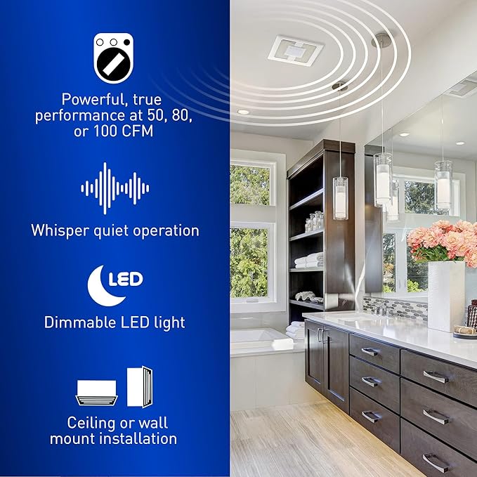 Panasonic WhisperValue Ceiling/Wall Mount Bathroom Exhaust Fan - Image 4