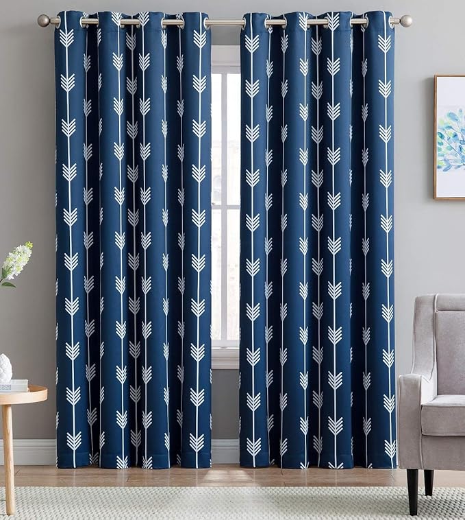 HLC.ME Arrow Printed Blackout Room Darkening Thermal Grommet Window Curtain by HomeLinenCollections