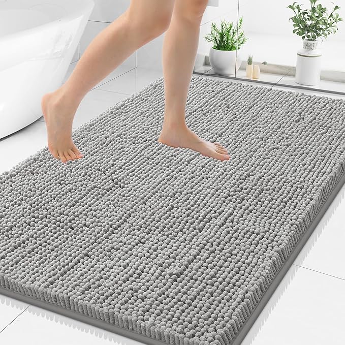 Smiry Luxury Chenille Bathroom Rugs 40x32, Extra Soft and Absorbent Shaggy Bath by Smiry