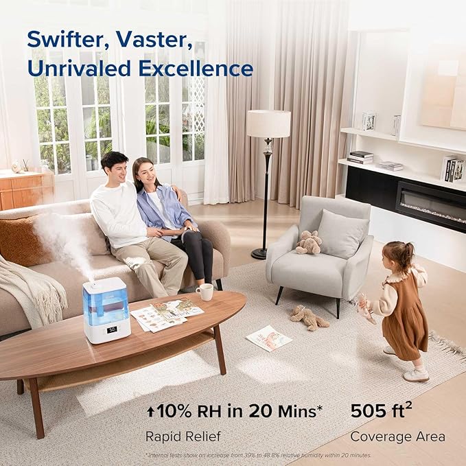 LEVOIT Classic300S Ultrasonic Smart Top Fill Humidifier, Extra Large 6L Tank - Image 3