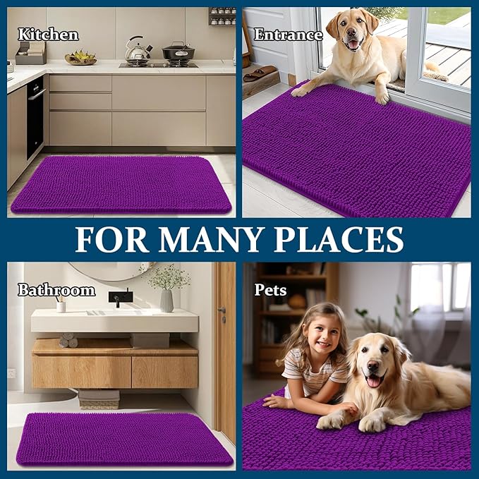 OLANLY Dog Door Mat for Muddy Paws 59x20, Absorbs Moisture and Dirt, Absorbent - Image 8