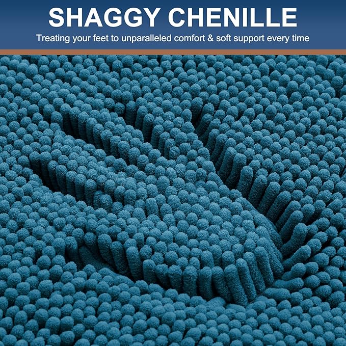 Smiry Luxury Chenille Bathroom Rugs 24x16, Extra Soft and Absorbent Shaggy Bath - Image 3