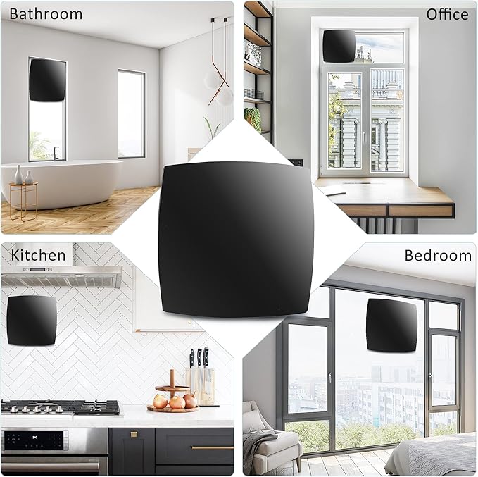 4in Black Bathroom Exhaust Fan for Window, 55CFM IPX4 ABS Plug-in Extractor Fan - Image 7