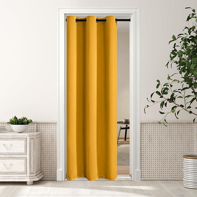 MYSKY HOME Mustard Yellow Door Curtain by MYSKYHOME
