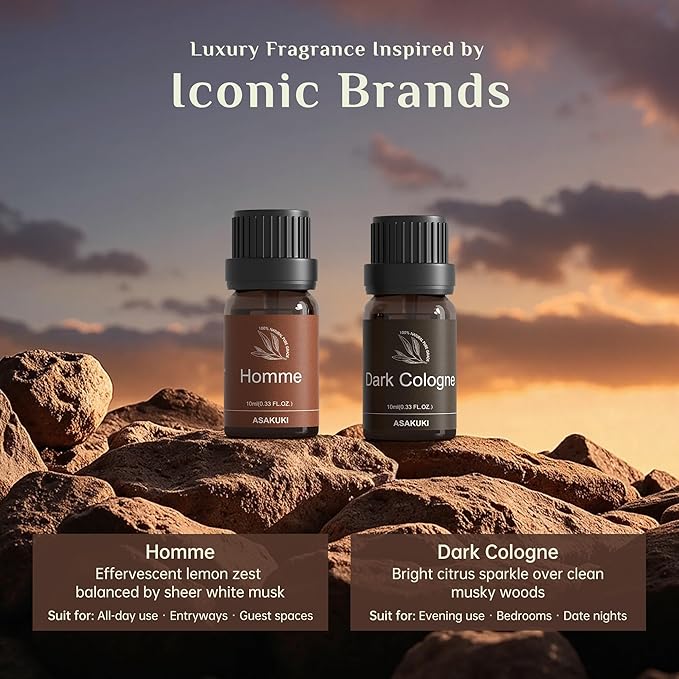 ASAKUKI Men Essential Oils Set for Diffuser, Valentine's Day Gift for Men– - Image 2