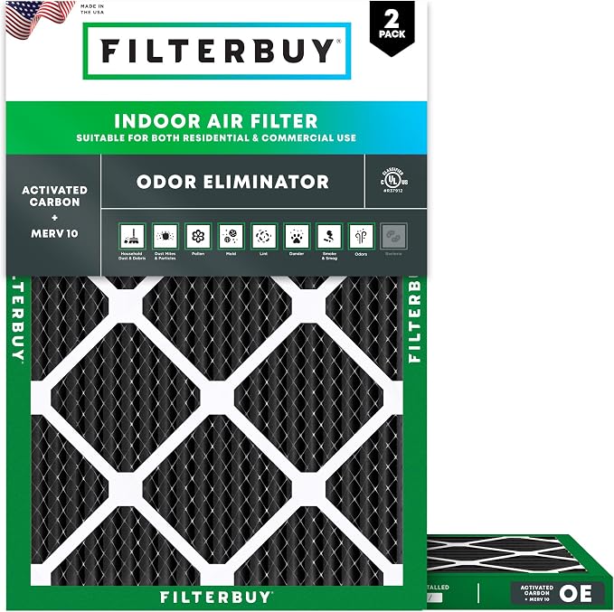 Filterbuy 18x20x1 Air Filter MERV 10 Odor & Allergy Defense by Filterbuy