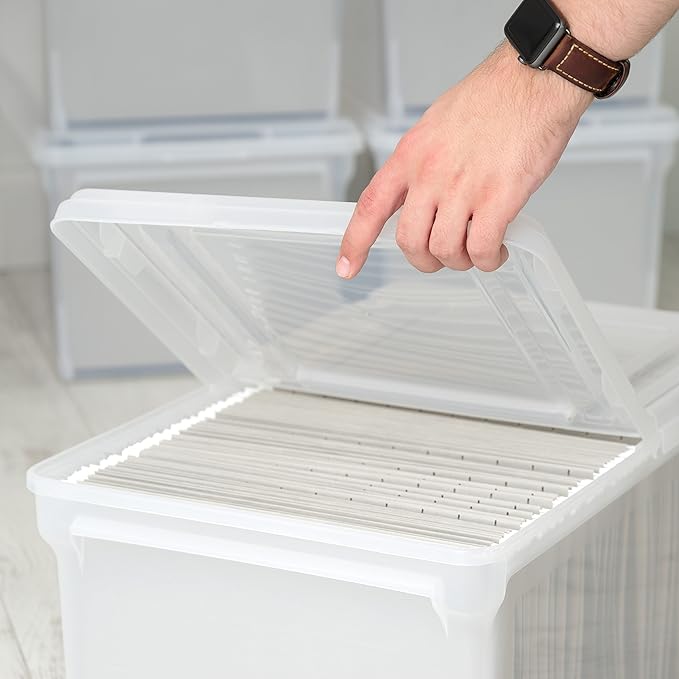 IRIS USA File Box, File Organizer w/Hinged Split Lid - Image 6