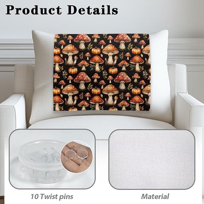 Mushroom Headrest Cover for Recliner Washable Fabric Sofa Protector for Head - Image 4