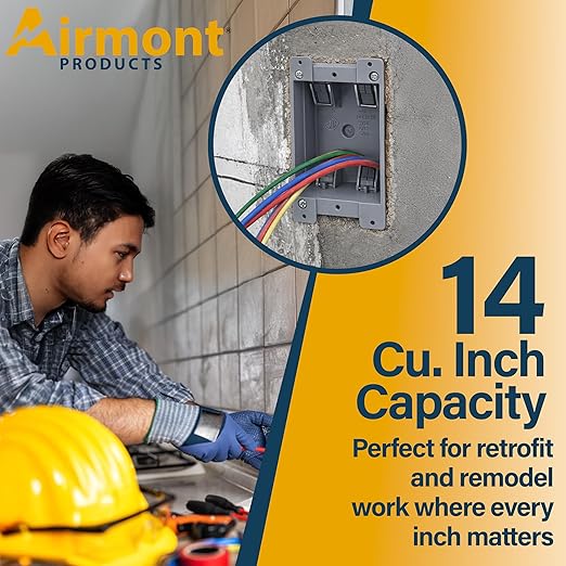 Airmont Products 14 in. Old Work Electrical Box, 1-Gang 14 Cu in Non-Metallic - Image 8