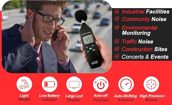 SM-130DB Digital Decibel Meter Reader and Sound Level Meter Type 2 - Image 3
