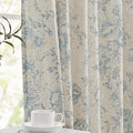 jinchan Linen Blend Curtain Floral Curtains by JINCHAN
