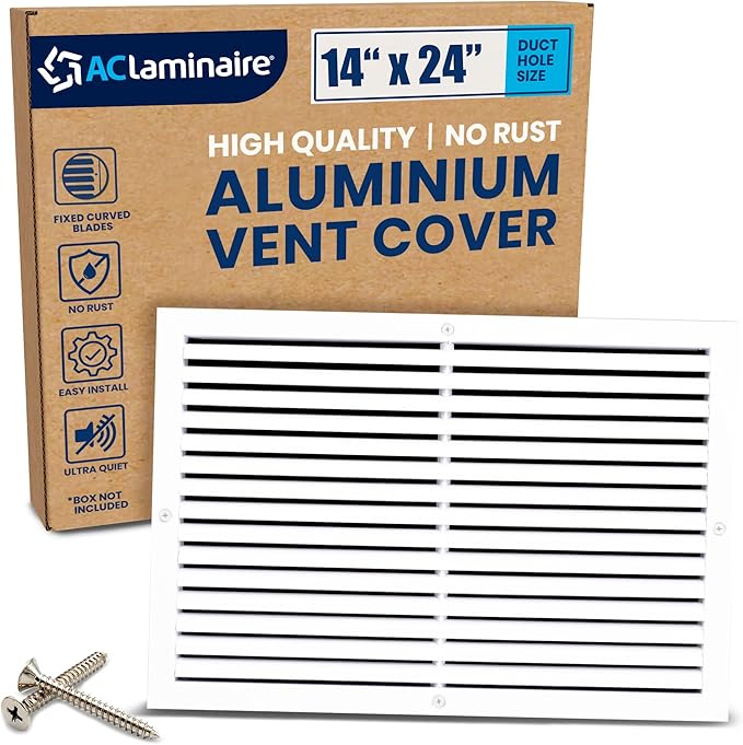 14x24 Inch Air Return Vent Cover Decorative – Premium Aluminum AC Vent Cover by LAMINAIRE