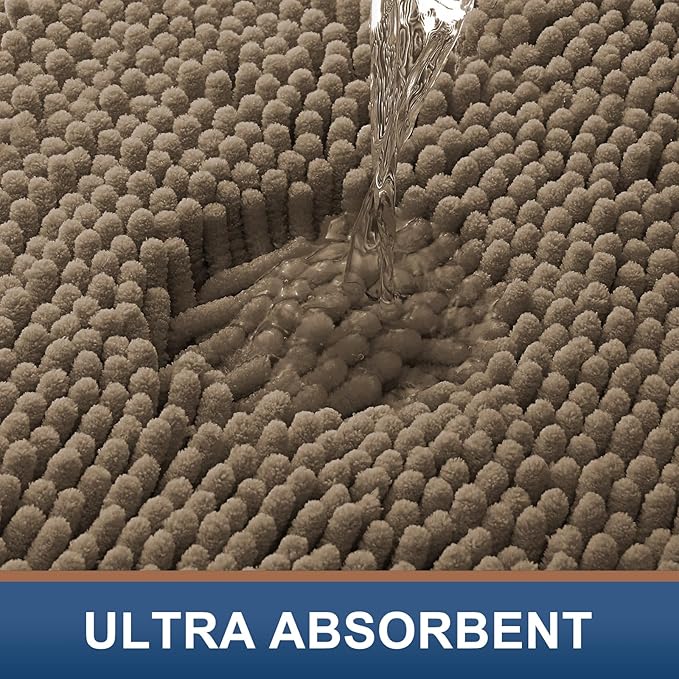 Smiry Luxury Chenille Round 24x24, Extra Soft and Absorbent Shaggy Bathroom Mat - Image 4