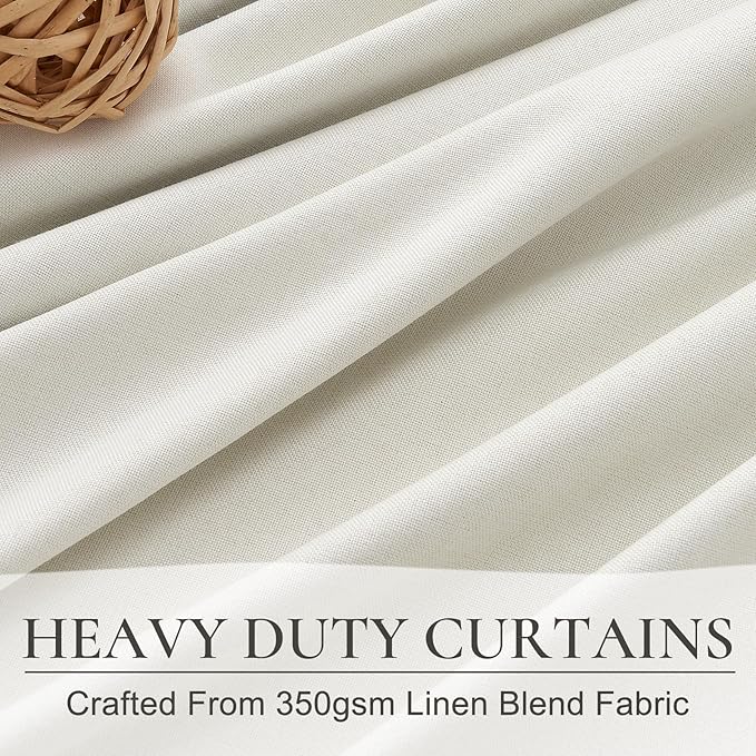 Cute Blackout Curtains 60 Inches Extra Wide Linen 92 Inch Length - Image 4