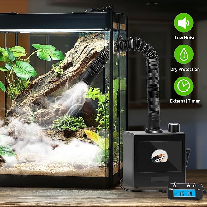 Reptile Fogger Humidifier for Glass Terrariums, Auto-Refill Misting System - Image 2