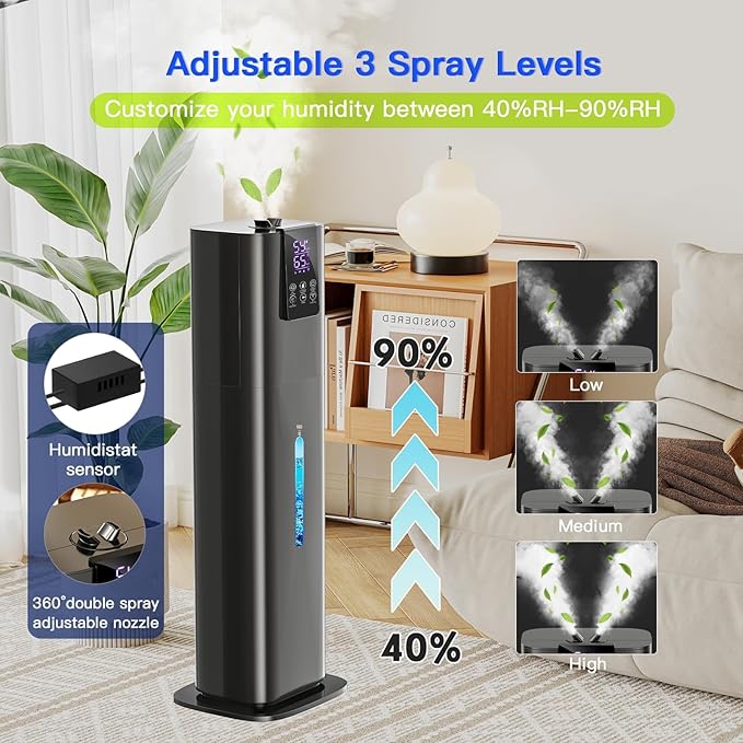 Smart Humidifiers Large Room Bedroom Home, 2.11Gal Quiet Top Fill Cool Mist - Image 4