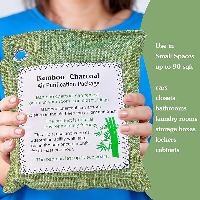 Bamboo Charcoal Air Purifying Bag, Activated Charcoal Odor Absorber Moisture - Image 3