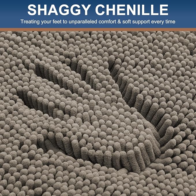 Smiry Luxury Chenille Bathroom Rugs 30x20, Extra Soft and Absorbent Shaggy Bath - Image 3