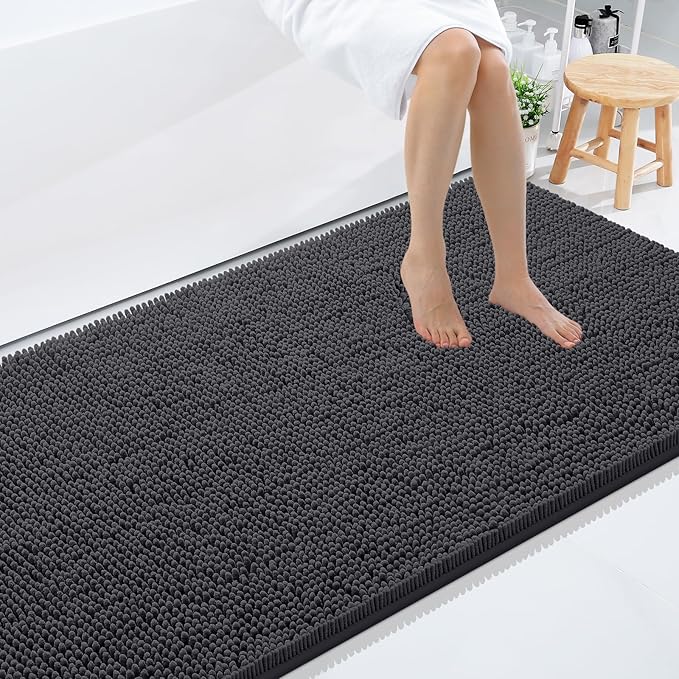 Smiry Luxury Chenille Bathroom Rugs 71x47, Extra Soft and Absorbent Shaggy Bath by Smiry