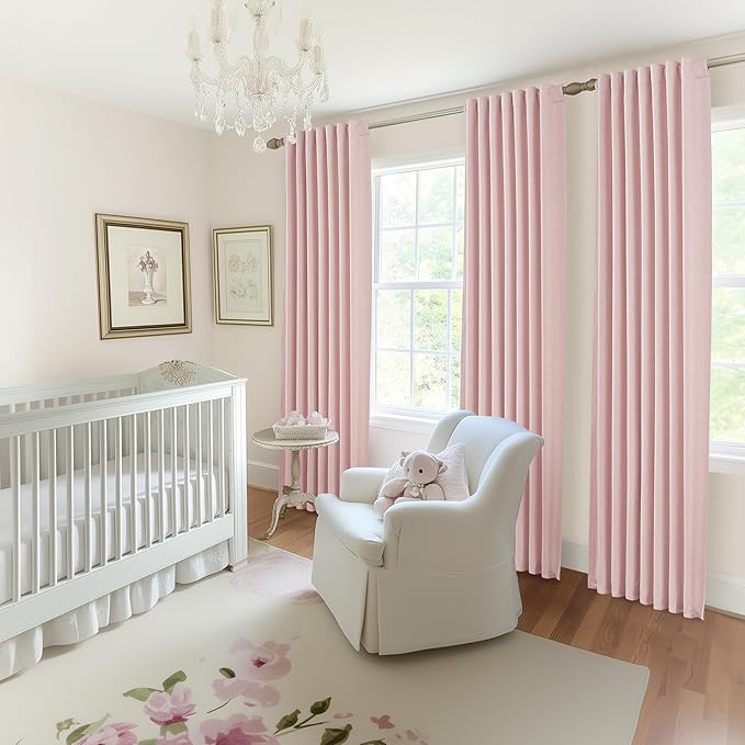 Cute Baby Pink Blackout Curtains 90 Inches Long - Image 6