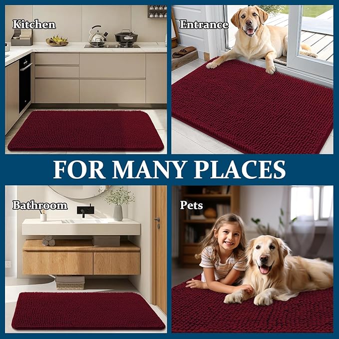 OLANLY Dog Door Mat for Muddy Paws 40x32, Absorbs Moisture and Dirt, Absorbent - Image 8