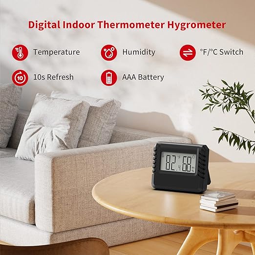 Indoor Thermometer Hygrometer for Home, Room Thermometer Humidity Meter - Image 2