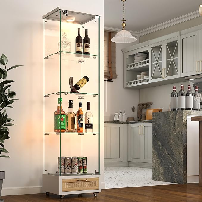 Yoluckea 4 Tiers Glass Display Cabinet by Yoluckea