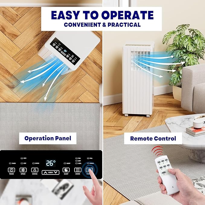Portable Air Conditioners, Cool up to 350 Sq. Ft, 000 BTU 3-in-1 Movable AC - Image 7