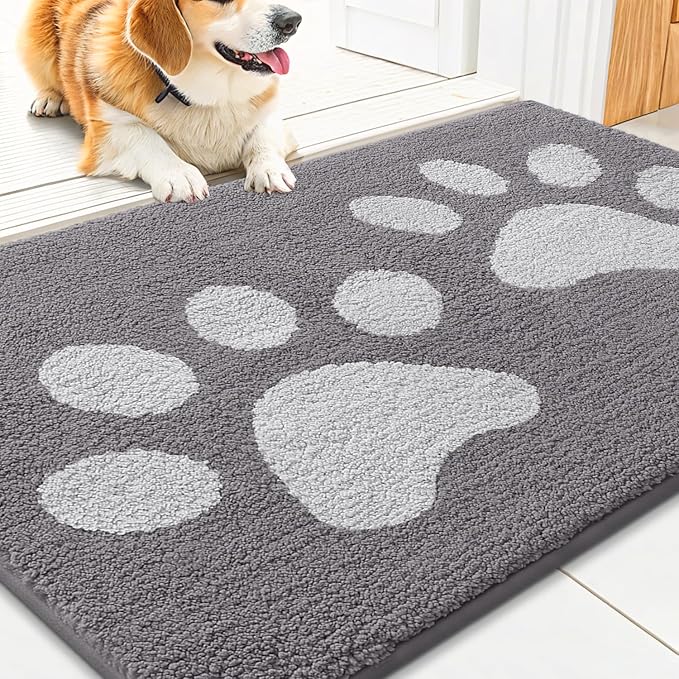 Smiry Dog Door Mat for Muddy Paws, Absorbs Moisture and Dirt, Low-Profile by Smiry