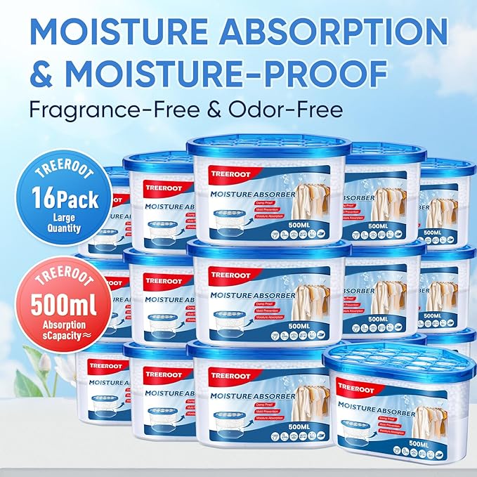 16 Pack Moisture Absorbers, 10.6 OZ Humidity Absorber Bucket, Moisture Absorbers - Image 2