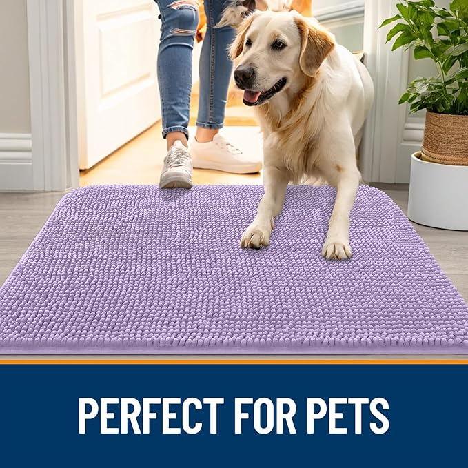 OLANLY Dog Door Mat for Muddy Paws 59x35, Absorbs Moisture and Dirt, Absorbent - Image 6