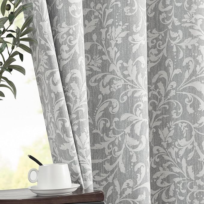 Vangao Grey 100% Blackout Curtains 96 Inches Long by Vangao