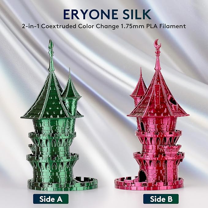 ERYONE Silk Dual Color PLA Filament 3D Printer 1.75mm +/- 0.03mm, Bicolor - Image 3