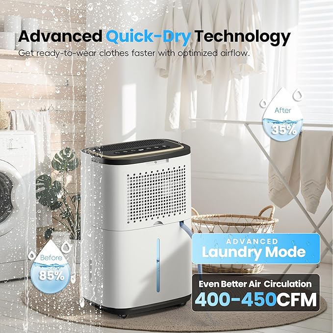 5000 Sq.Ft Dehumidifier, 52PT/24H Dehumidifiers - Image 3