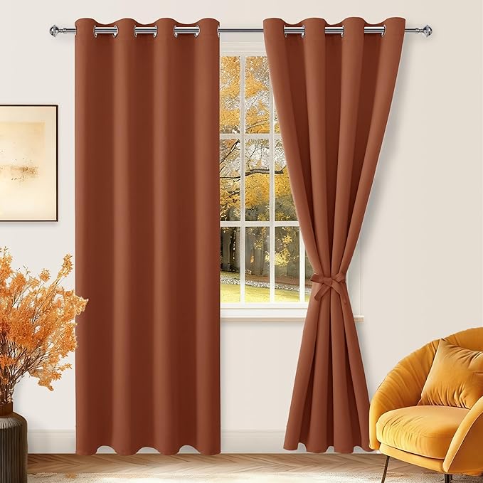Hiasan Blackout Curtains for Bedroom, 52 x 84 Inches Long by Hiasan