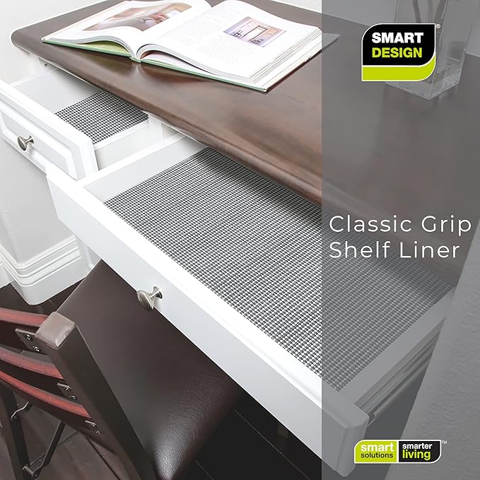 Smart Design Classic Grip Shelf Liner – 12in x 20ft – Non-Adhesive Drawer Liner - Image 7