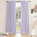 DONREN Patio Door Curtains 96 inch Length, Light Purple Rod Pocket Top Thermal by DONREN