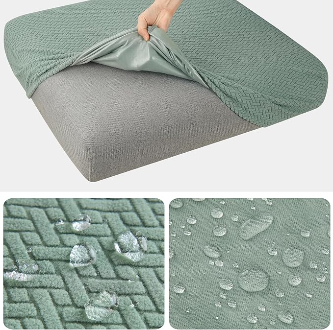 Fuloon Waterproof Couch Cushion Covers, Stretch Sofa Seat Cushion Slipcovers - Image 3