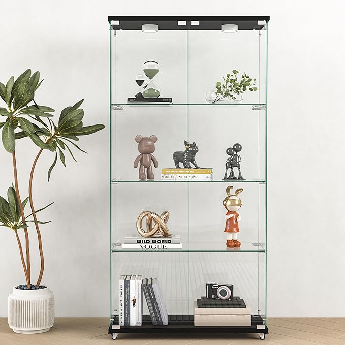 Yoluckea 4-Tier Glass Display Cabinet - Image 9