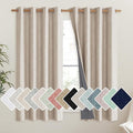 NICETOWN Cream 100% Blackout Linen Curtains 45 inch Long Burg by NICETOWN