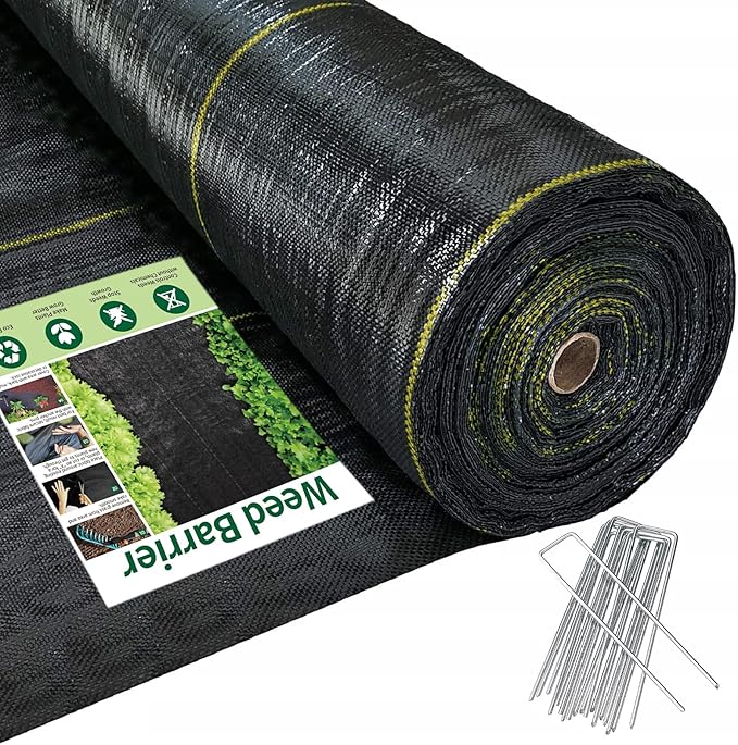 5ft x100ft Pro Black Weed Barrier, 6oz Premium Landscape Fabric-Heavy Duty by Sunocity