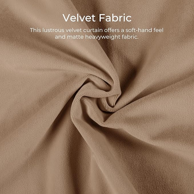 TWOPAGES Luxury Velvet Curtain Pinch Pleated Hazelnut Curtain 108 inch Long - Image 3