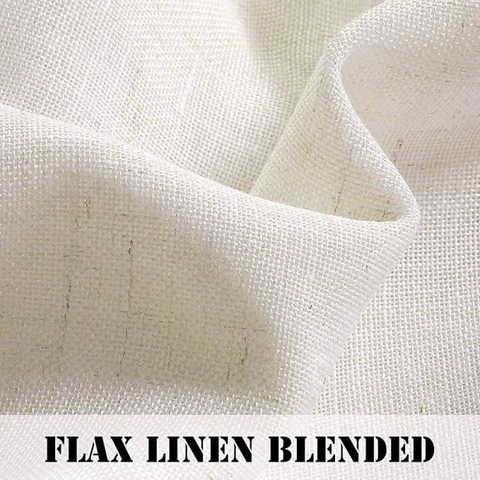Linen Curtains Elegant Natural Linen Blended Curtains Energy Efficient Light - Image 3