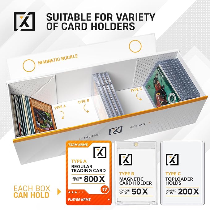 Easy Fold Trading Card Storage Box Magnetic Lid | Toploader Storage Box Fits - Image 3
