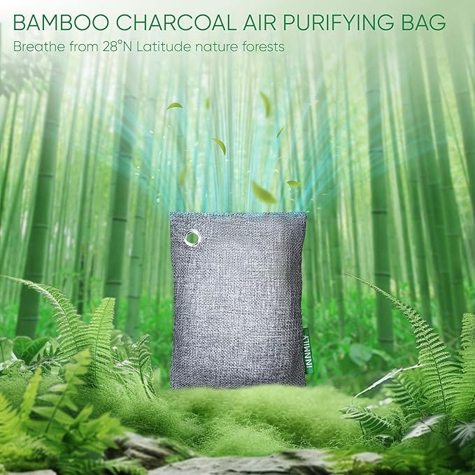 Activated Charcoal Odor Absorber, Large 12 Pack w Hooks Nature Odor Eliminator - Image 6