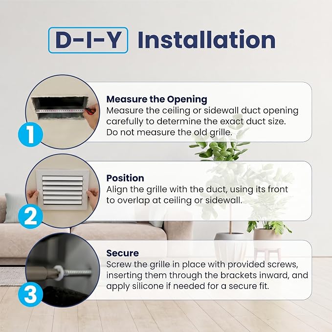 12x12 Aluminum HVAC Vent Cover Wall Ceiling Register 1-Way Air Flow - Image 9
