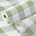 Practical Gingham Green Shelf Liner, Non-Adhesive Drawer Liner Non-Slip Cabinet by Insigoo