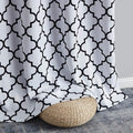 HLC.ME Lattice Print White and Black Curtains by HomeLinenCollections